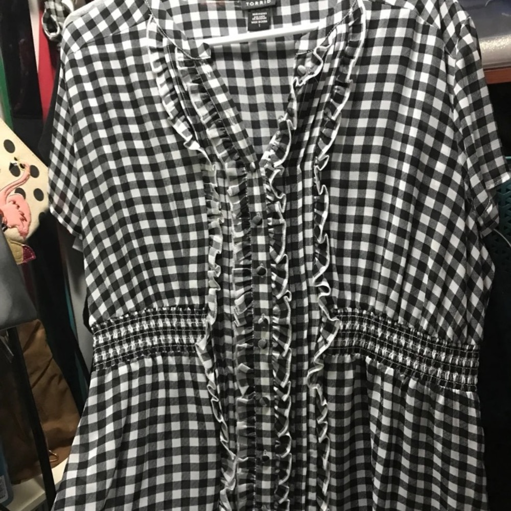 Torrid checkered tuxedo blouse #11115507